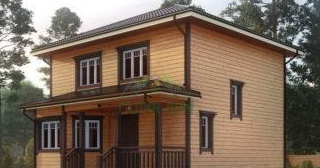 Двухэтажный дом из бруса в Чапаевске от Строй-Чпв - строительство от 135954 руб.