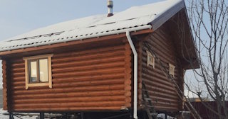 Баня из оцилиндрованного бревна под ключ в Чапаевске - от 135954 рублей